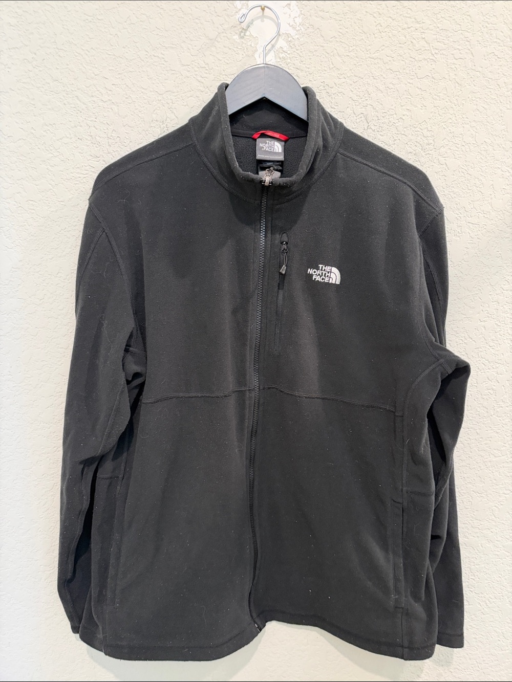 The North Face Men's Black Full-Zip Fleece Jacket with Chest Pocket XL tall